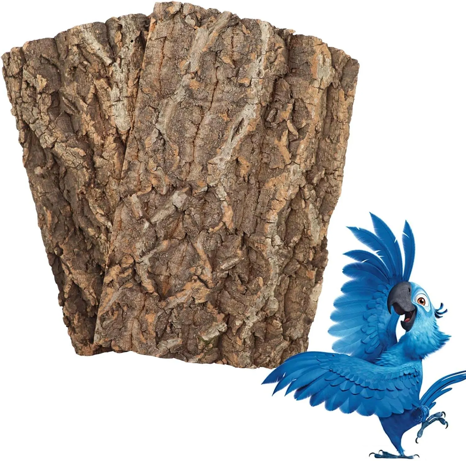 2 Pcs 22 x 14 Inches 100% Natural Cork Perch, Bird Seat Boards, Birdcage Decor Accessories, Cork Bark Backdrop, Toy for Bird Budgie Parrot Cockatiel Hamster Guinea Pig Rat