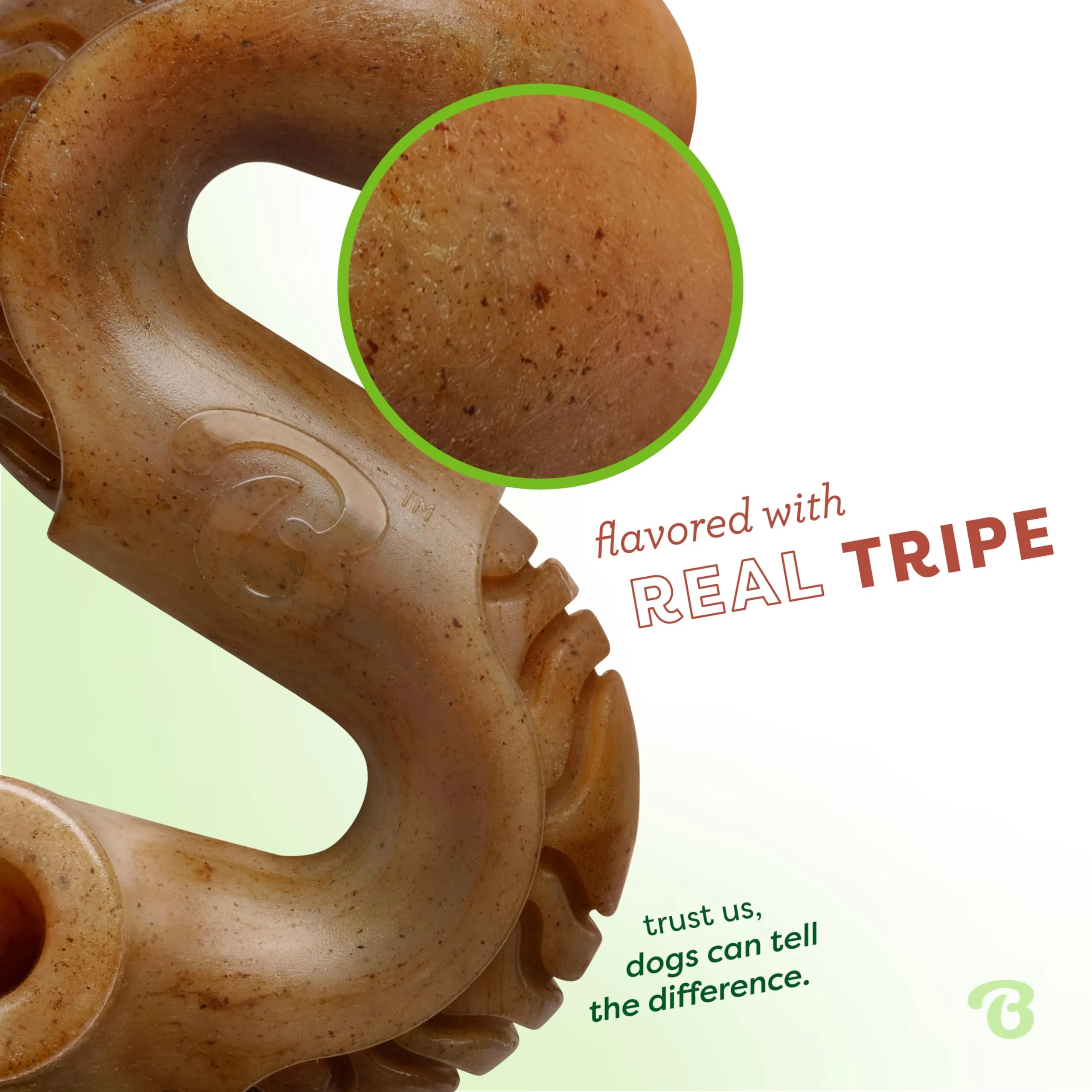 Benebone Tripe Bone Made in USA Real Beef Tripe Flavored Durable Chew Dog Toy