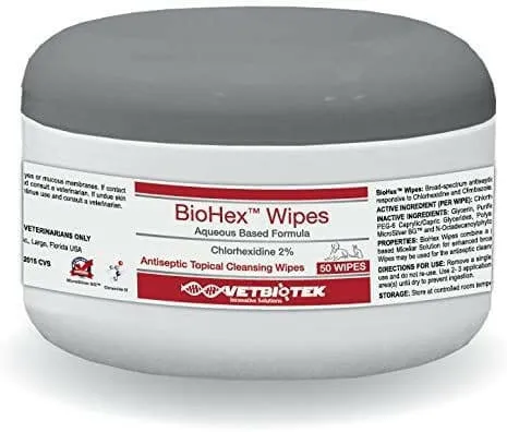 BioHex Antiseptic Wipes 3% Chlorhexidine (50 ct)