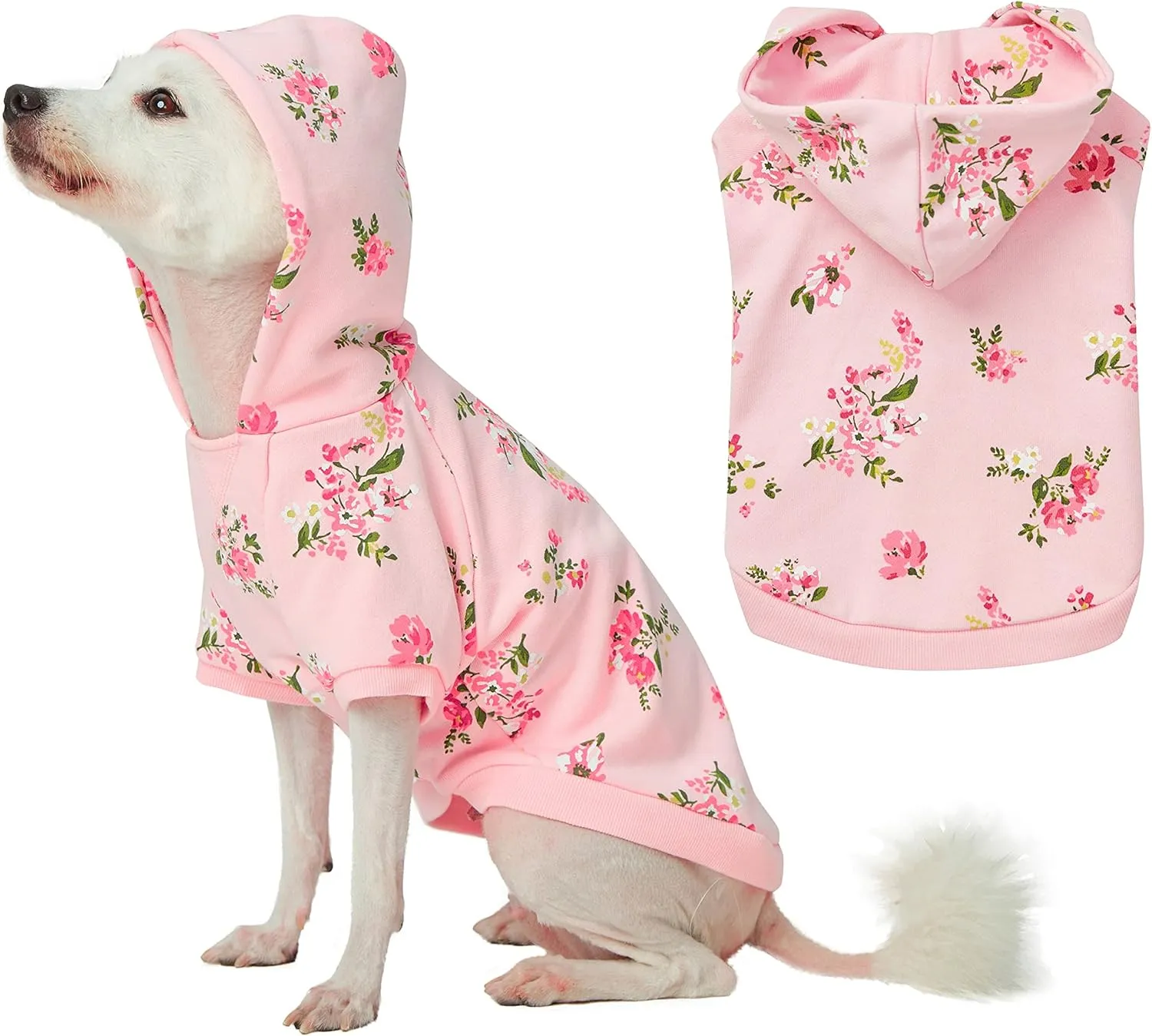 Blueberry Pet Christmas Sweater Dog Pajamas - Pink Hoodie, 18" Back Length, Fleece for Small Dogs Girl, Large Hoodies for Female Dogs - Award-Winning Pet Brand
