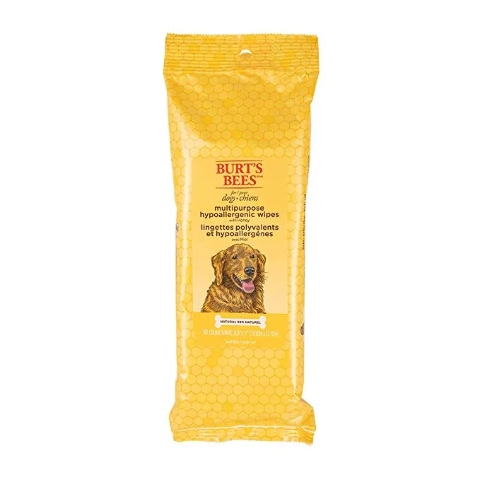 Burt's Bees for Dogs Multipurpose Hypoallergenic Grooming Wipes (Honey)