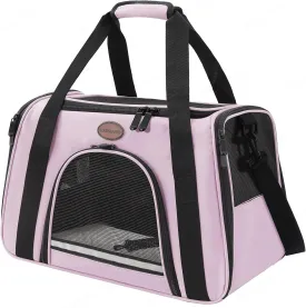 Cat Carrier Dog Carrier Pet Carriers for Medium Small Cats Dogs Puppies up to 15 Lbs,TSA Airline Approved Small Dog Cat Carriers Soft Sided,Collapsible Travel Puppy Carrier (Pink, Medium)