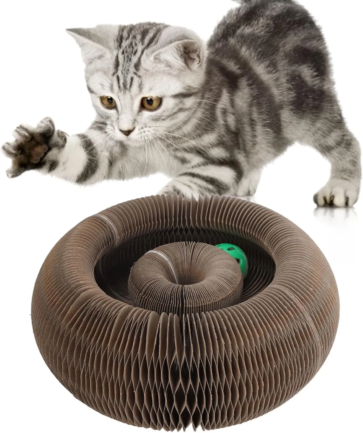Cat Grinding Claw Scratching Board,Foldable Corrugated Paper Cat Scratching Cardboard Cat Scratcher Toy Interactive Scratcher Cat Toy for Cats