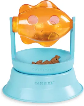 Catstages 2-in-1 Treat Toy Spinning Fish Interactive Cat Toy and Topper for Cat Ball Track, Treat-Dispensing, Fish, Orange