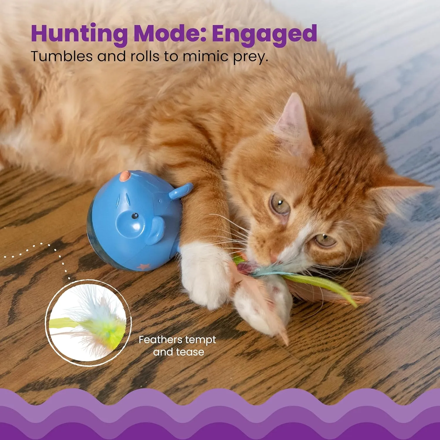 Catstages Hunt 'N Swat Treat Tumbler Interactive Treat-Dispensing Cat Toy, Pink
