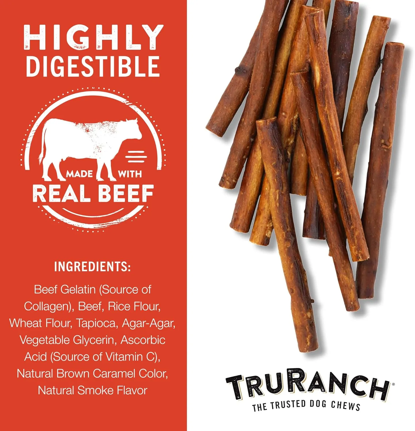 Collagen Sticks - 5" Collagen Sticks for Dogs - Long Lasting Healthy Joint Support Dog Treat - Rawhide Alternative - Skin & Coat Health - Made with Real Beef, 1 Bag, 15 Count