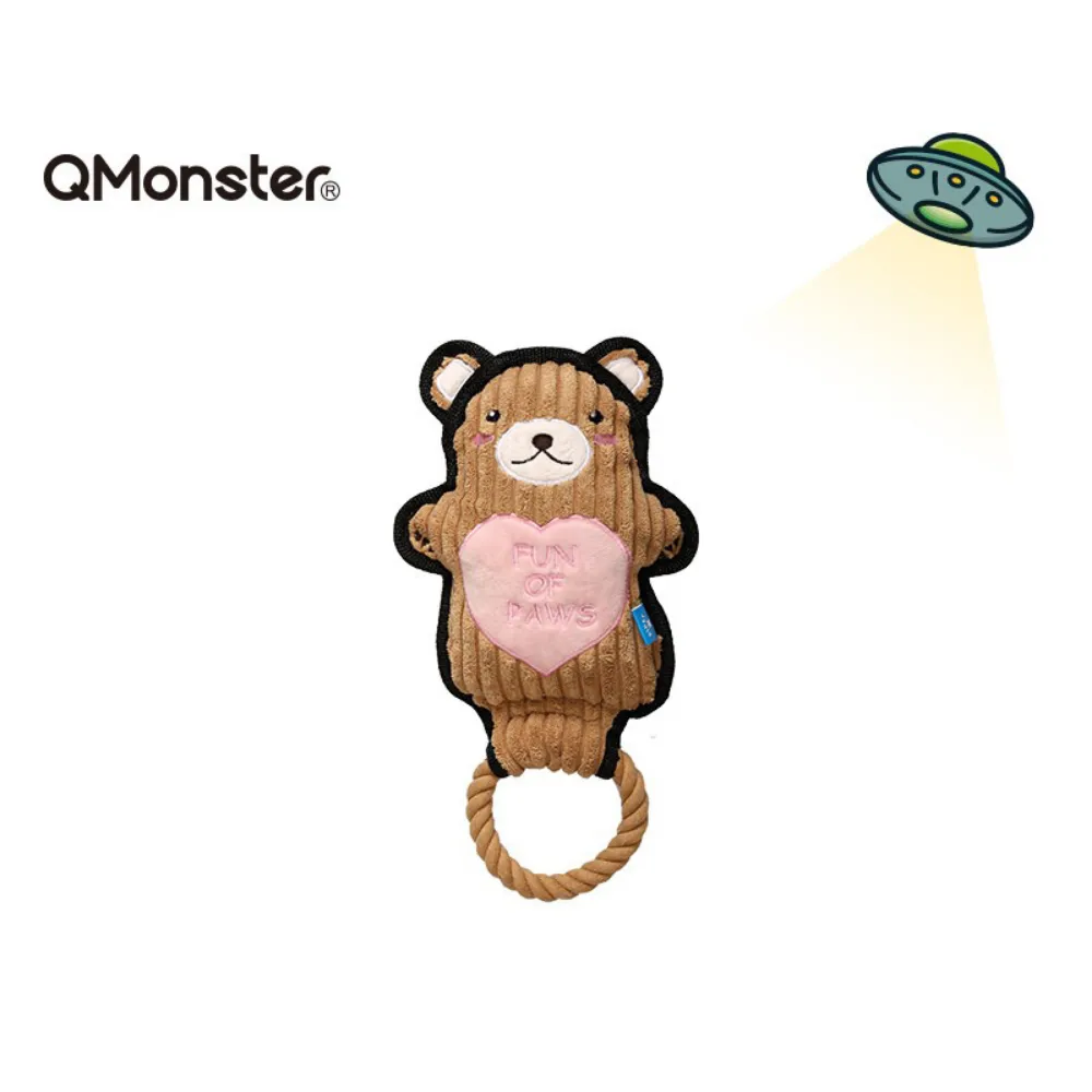 Corduroy Animal Squeaky Plush Toy