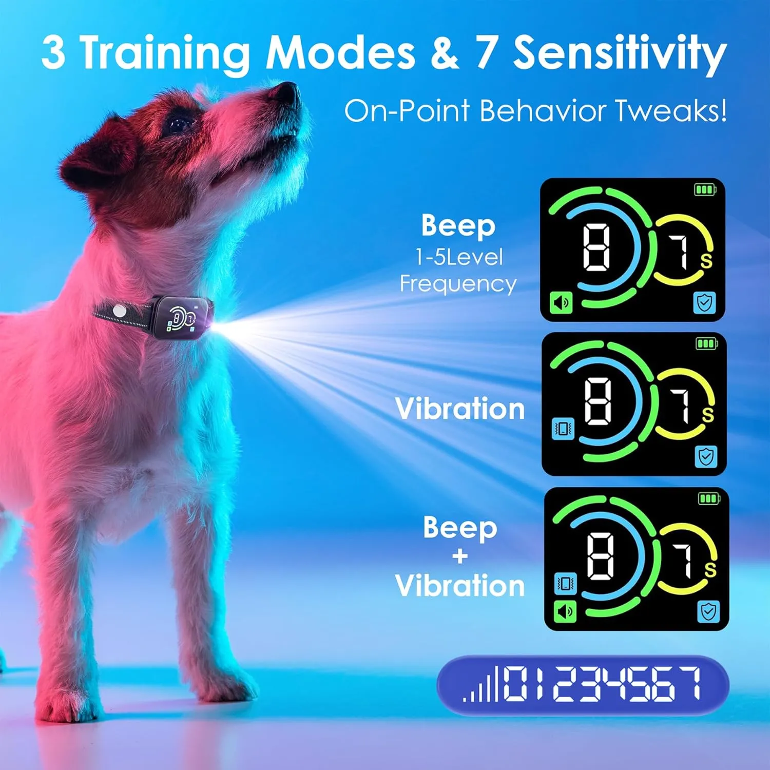 Dog Bark Collar for 2 Pack,Bark Collar for Small Dogs,Humane Barking Collar,AUTO Barking Collar,Adjustable Beep Vibration Modes and 7 Sensitivity(2Pack)