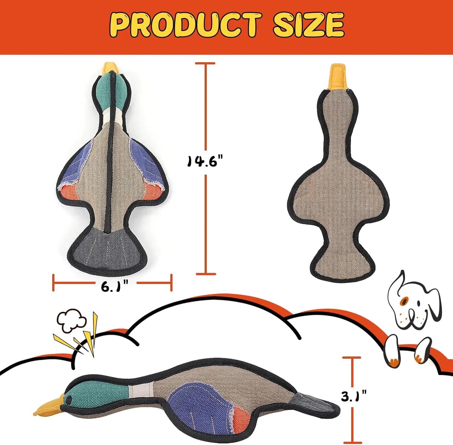Durable Dog Toys for Aggressive Chewers, Plush Dog Toy to Keep Them Busy, Squeaky Dog Toys for Puppies Small Medium Large Dogs