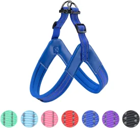 EXCELLENT ELITE SPANKER No Pull Dog Harness Step-in Adjustable Reflective Vest Soft Padded Easy Pet Chest Strap with Leash Clips for Small Medium Large Dogs Walking Training(Blue-L)
