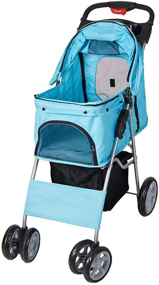 Folding Pet Stroller Elite Jogger Kitten Puppy Easy Walk Dog Cat Small Animals Travel Carrier with 360 Rotating Front Wheel