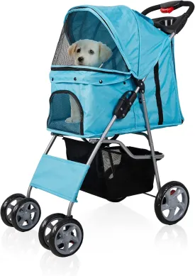 Folding Pet Stroller Elite Jogger Kitten Puppy Easy Walk Dog Cat Small Animals Travel Carrier with 360 Rotating Front Wheel