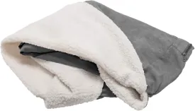 Furhaven Replacement Dog Bed Cover Sherpa & Suede Snuggery, Machine Washable - Gray, 44-inch