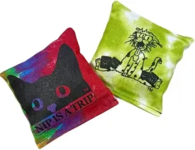 Handmade Catnip Toy Pillows, Tie-Dye Design, Made in USA, 100% Pure Catnip, Assorted Colors