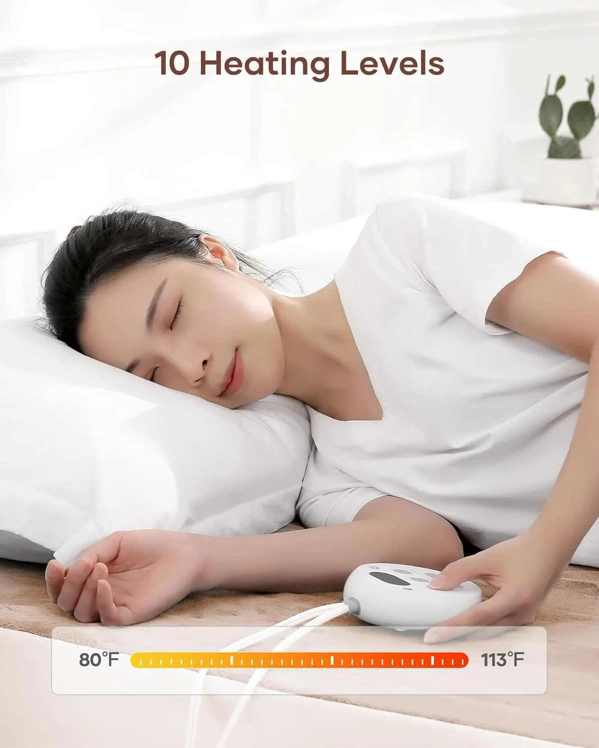 Heated Mattress Pad Twin Size Comfort Coral Fleece 10 Heating Levels & 10H Auto Shut Off, Electric Bed Warmer Pad with Controllers, Up to 15" Deep Pocket, Machine Washable
