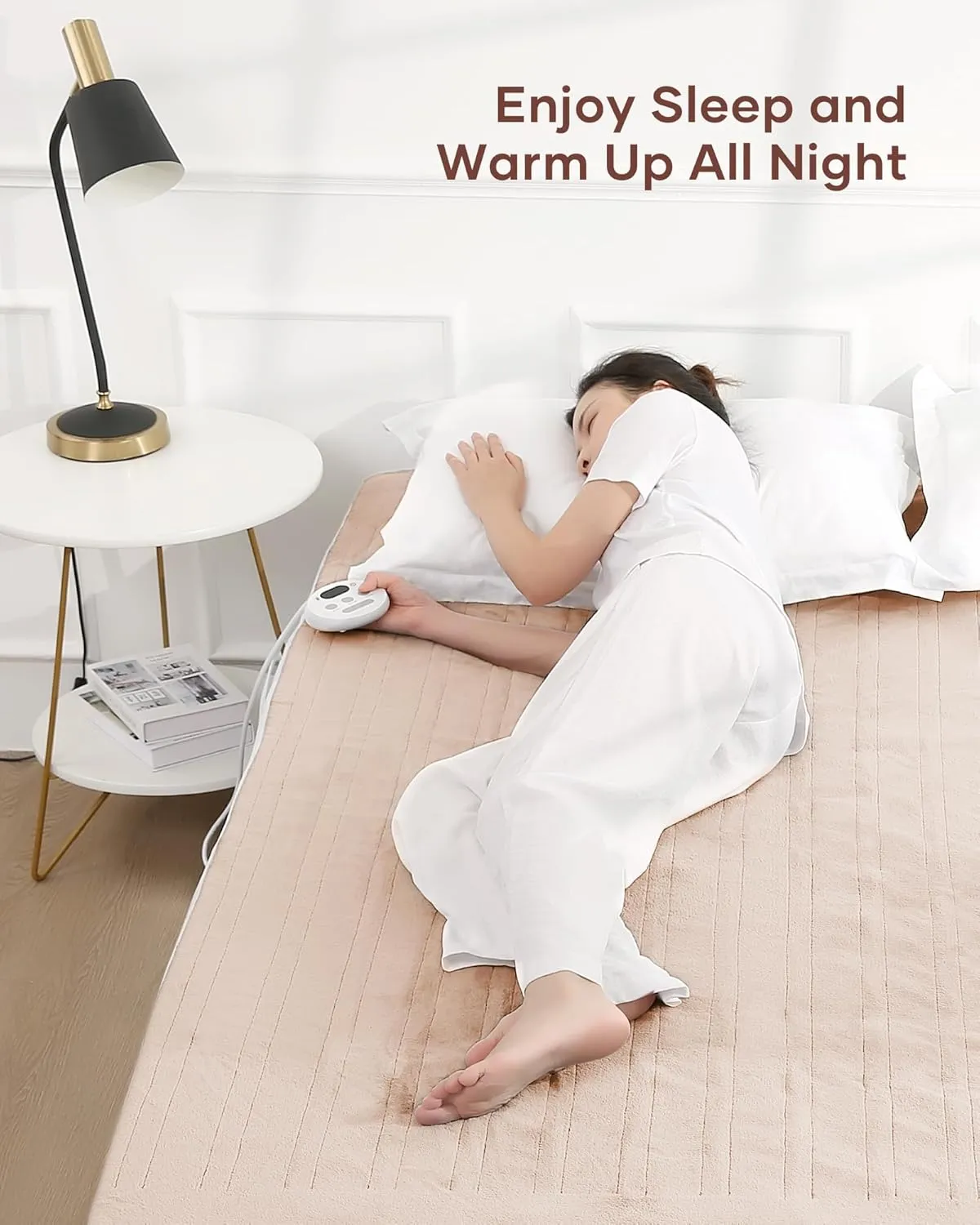Heated Mattress Pad Twin Size Comfort Coral Fleece 10 Heating Levels & 10H Auto Shut Off, Electric Bed Warmer Pad with Controllers, Up to 15" Deep Pocket, Machine Washable