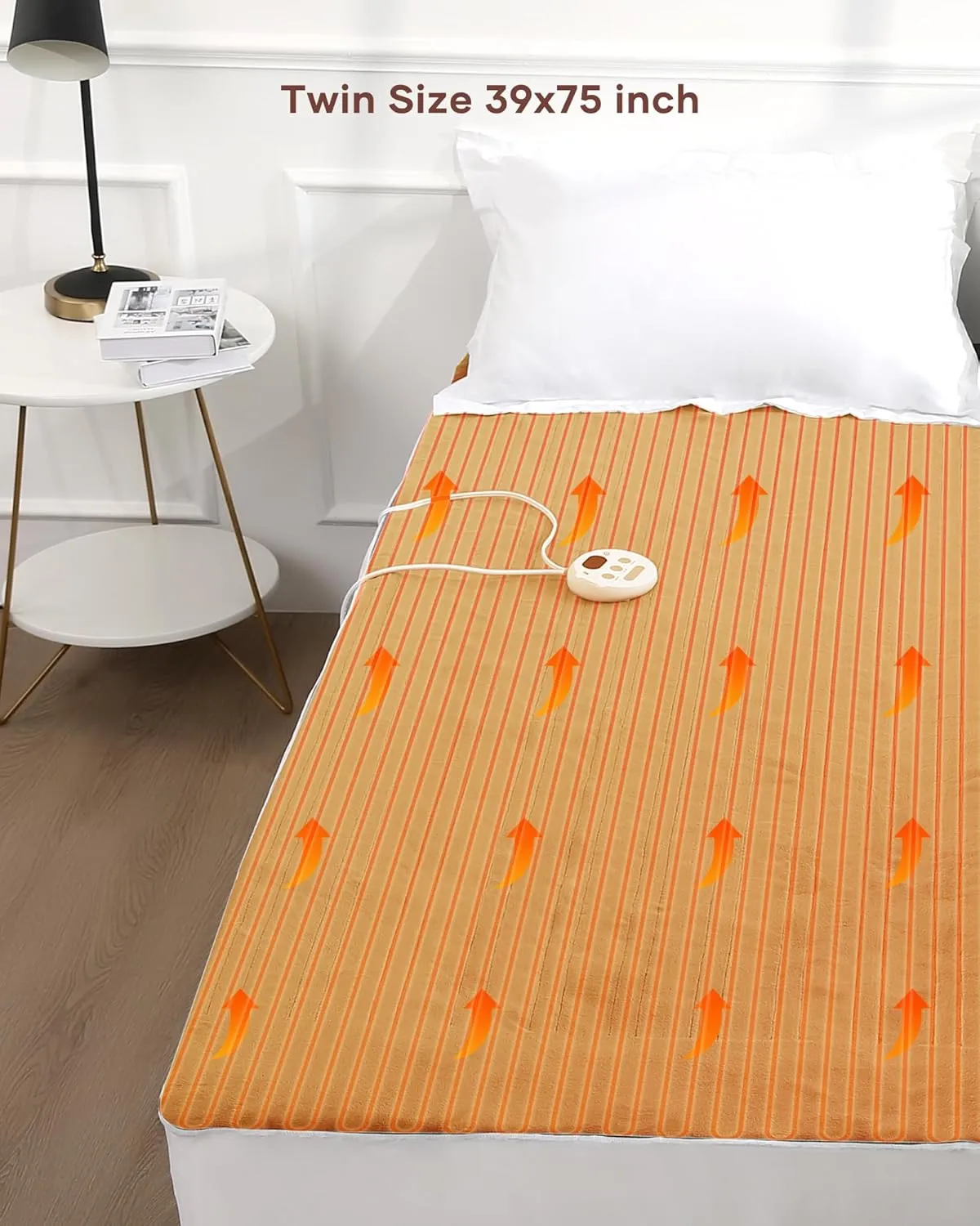 Heated Mattress Pad Twin Size Comfort Coral Fleece 10 Heating Levels & 10H Auto Shut Off, Electric Bed Warmer Pad with Controllers, Up to 15" Deep Pocket, Machine Washable