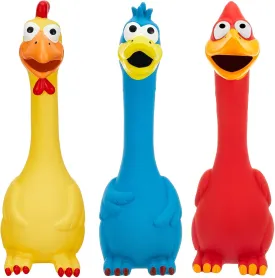 Hungdao 3 Pcs Horse Toys Latex Squeaky Chicken Toy Squeak Turkey for Play Fake Screaming Chicken Dog for Horses Reduce Separation Anxiety Noise Maker Squeaker Funny Prank
