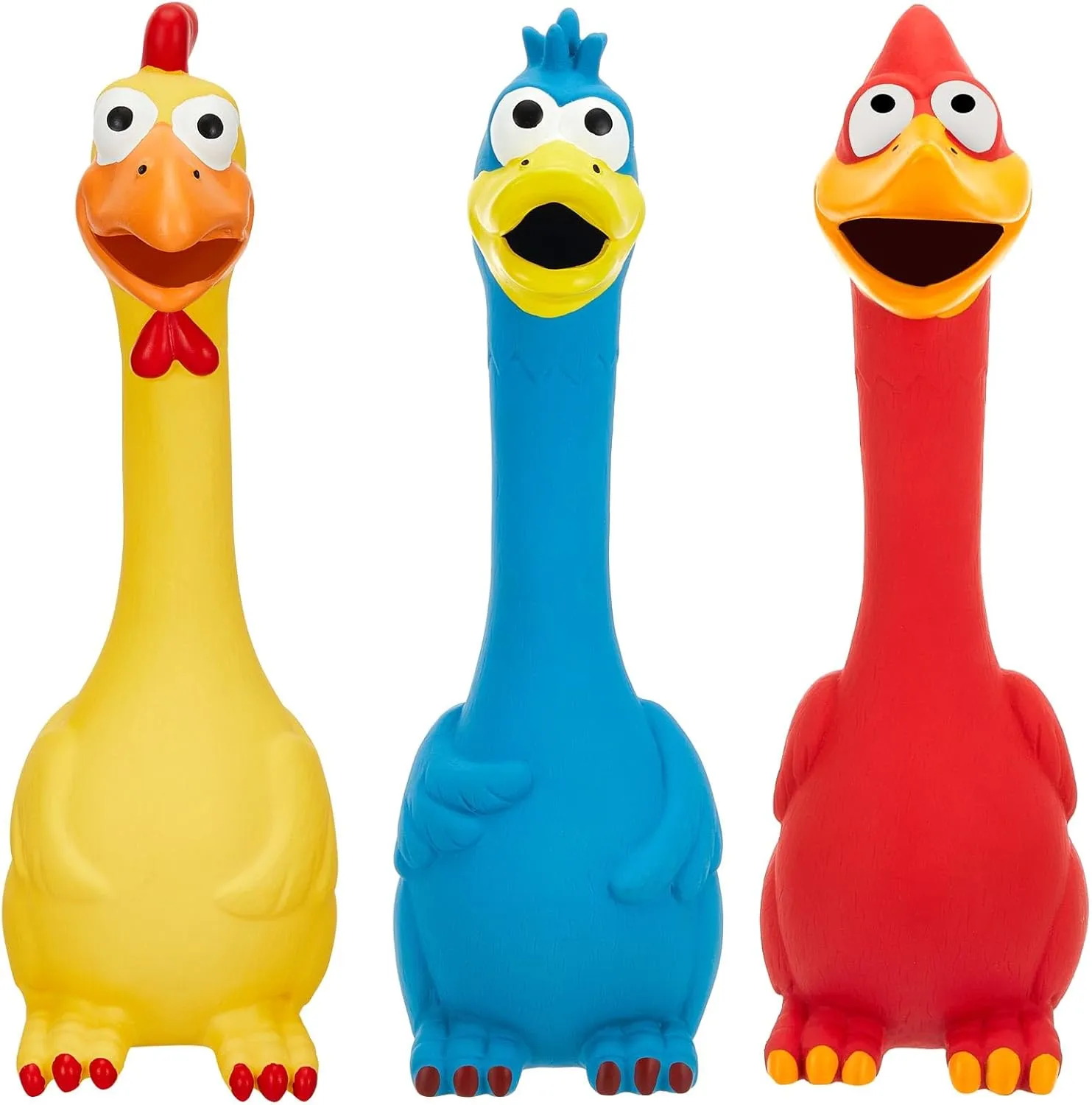 Hungdao 3 Pcs Horse Toys Latex Squeaky Chicken Toy Squeak Turkey for Play Fake Screaming Chicken Dog for Horses Reduce Separation Anxiety Noise Maker Squeaker Funny Prank