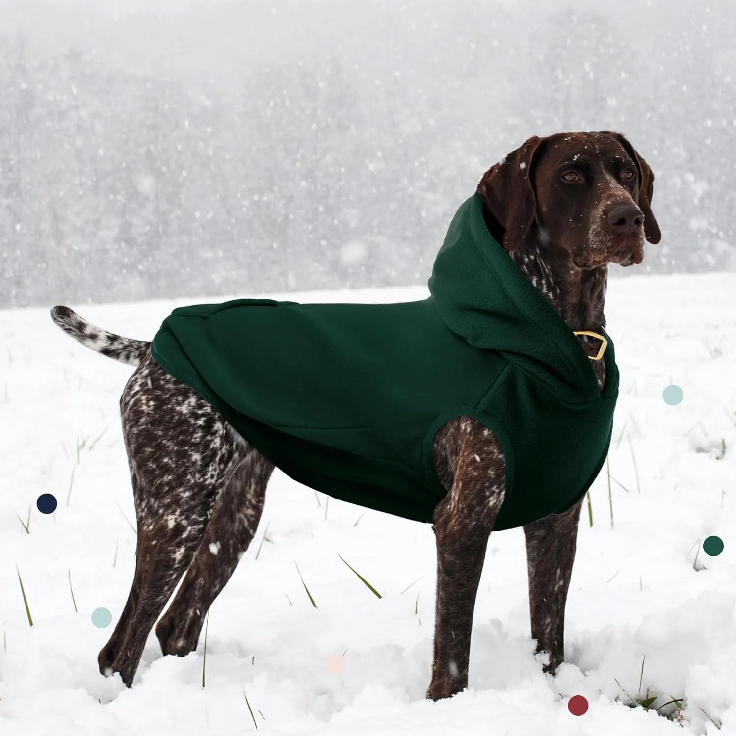 IECOii Warm Dog Hoodie for Large Dog,Dog Hoodie Fleece Vest with Leash Hole and Pocket,Cold Weather Hoodie for Dog Girl Boy,Extra Large Dog Sweatshirt Dog Winter Coat for Doberman,Great Dane,Green,4XL