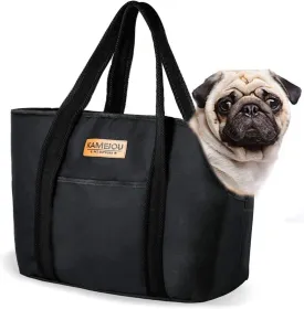 KAMEIOU Pet Dog Purse Carrier Tote Bag for Medium Dogs Travel Soft-Sided Purse Carriers with Safety Tether Buckle Stand Pedal Inside Pocket Portable Dogs Sling Tote Carrier Purses for Small Medium Dog