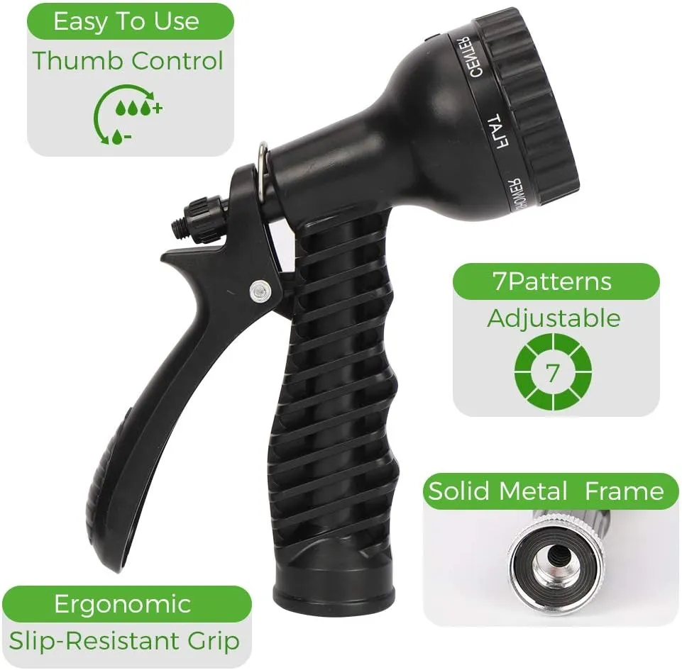 Lightweight Metal Garden Hose, 25FT Stainless Steel 304 Water Hose with 2 Free Nozzles, Ultra Flexible and Tangle Free