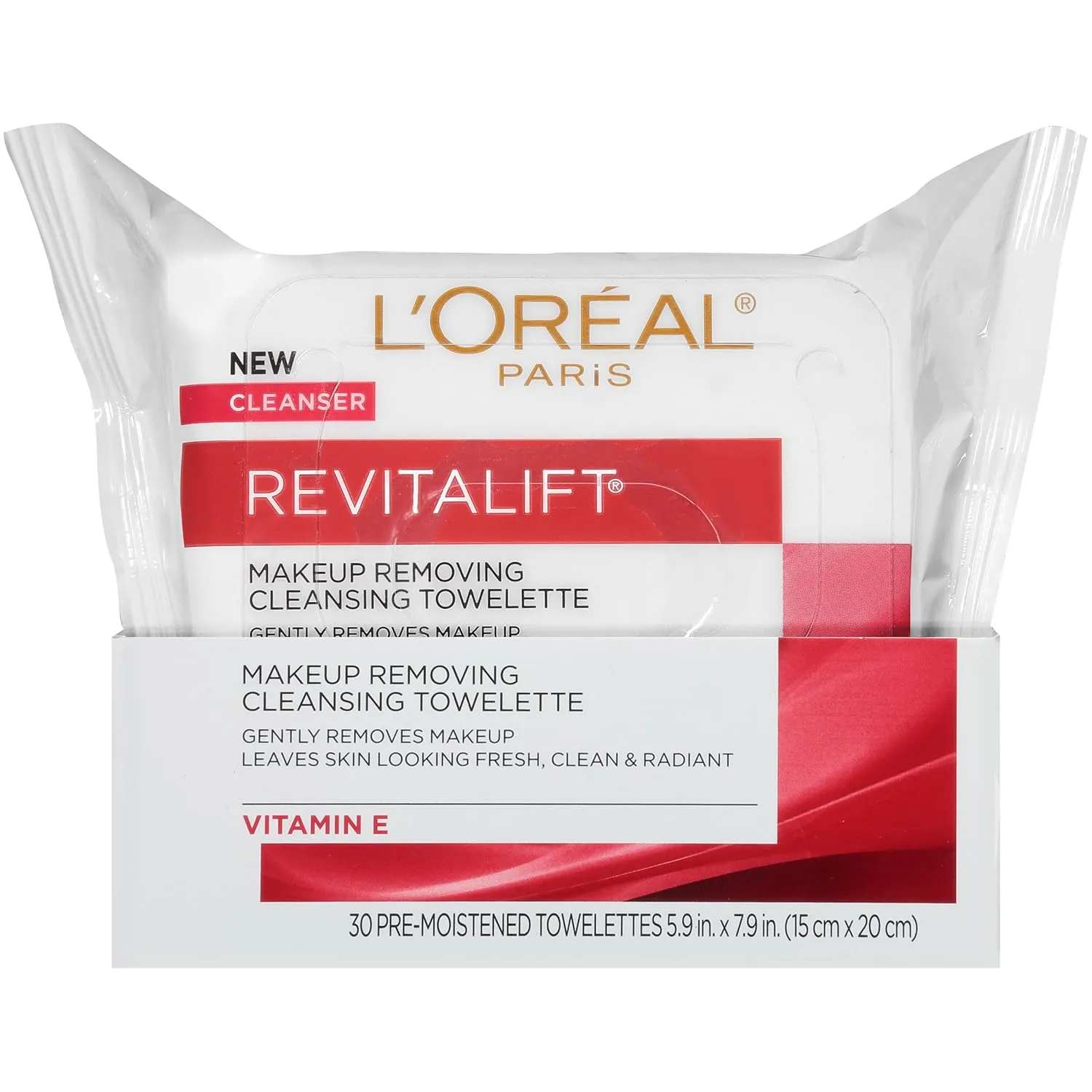 L'Oreal Paris Skincare Revitalift Makeup Removing Wipes with Vitamin E, 30 Count
