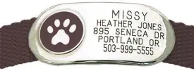 LuckyPet Paw Jewelry Collar Tag for Dogs and Cats, Custom Engraved, Durable, Quiet and Chew Proof, Attaches Flat to Any Collar, Large-Black-Paw
