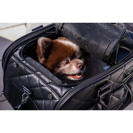 Luxury Black Quilted Dog Carrier
