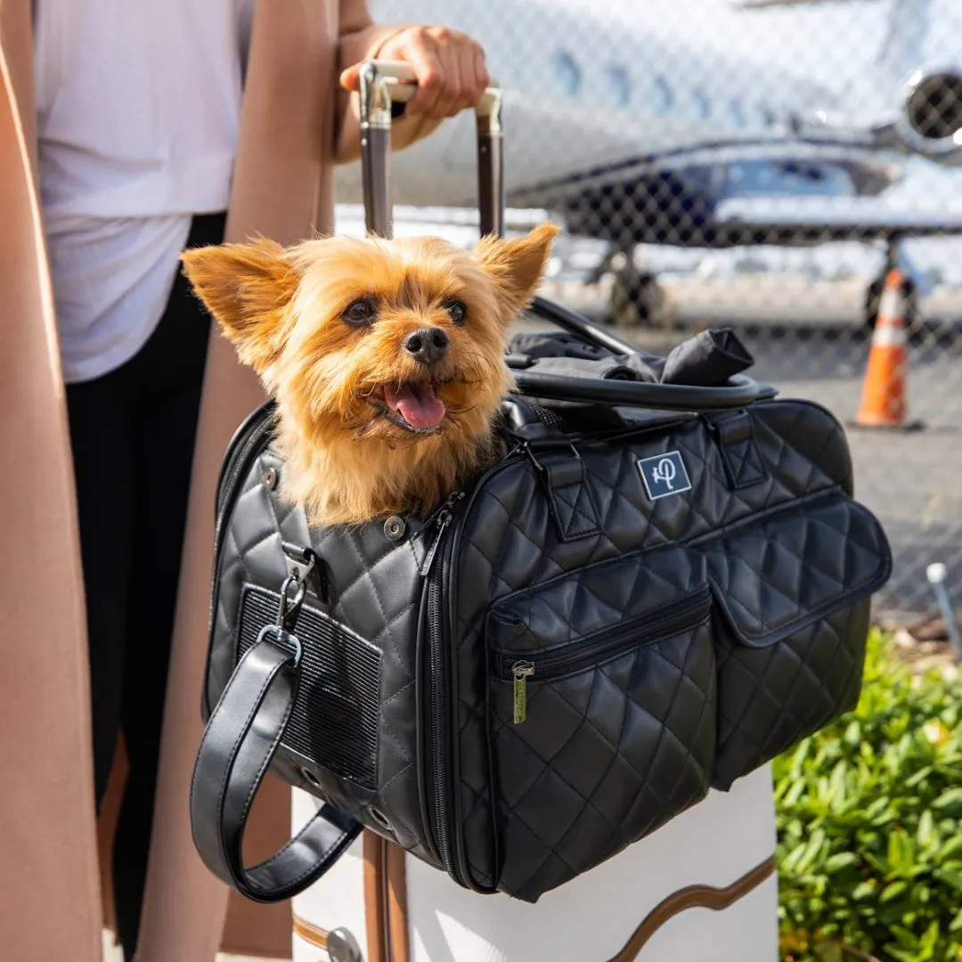 Luxury Black Quilted Dog Carrier