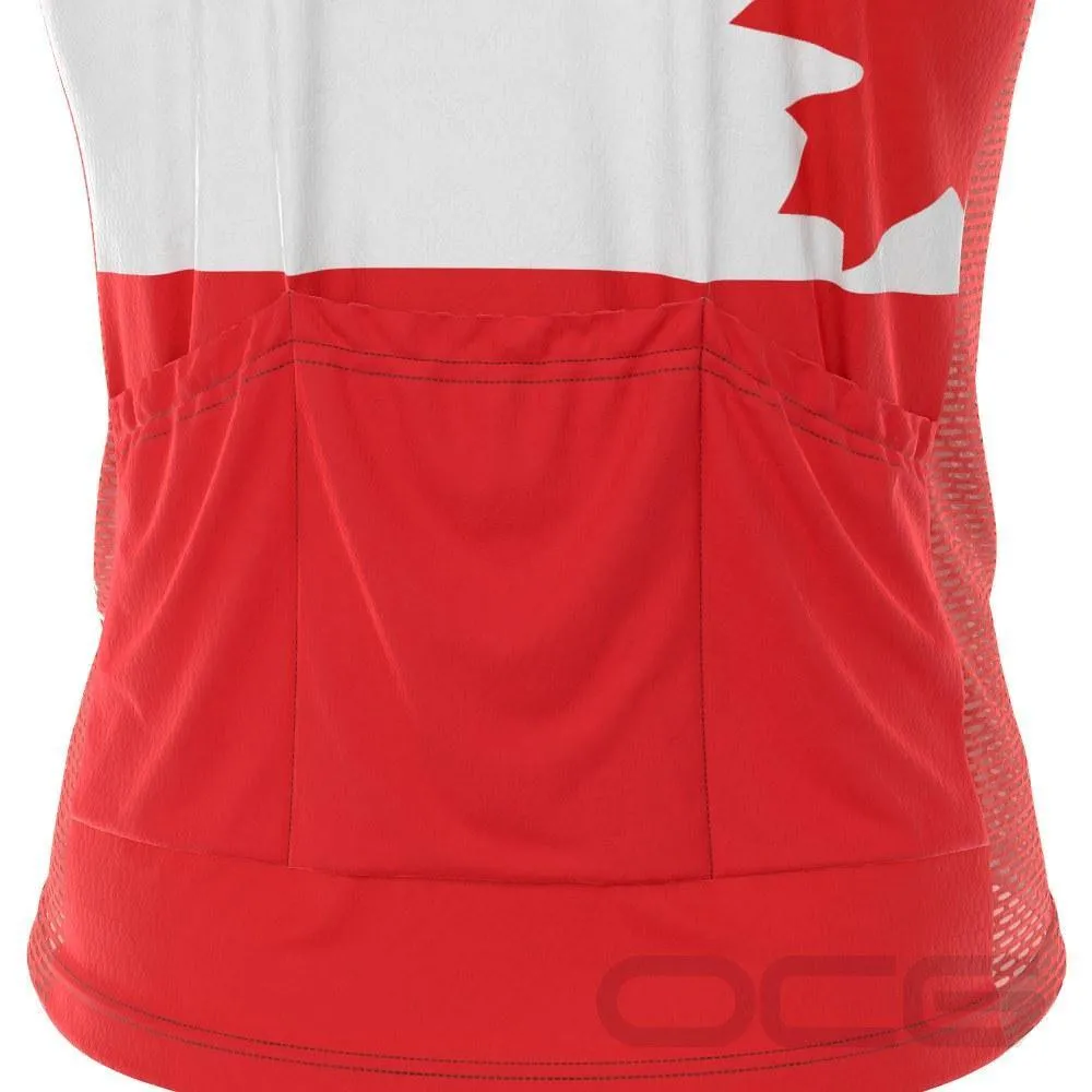 Men's Canada Maple Leaf National Flag Sleeveless Tech Cycling Jersey