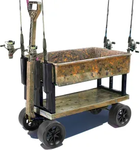 Mighty Max Cart Collapsible Outdoor Utility Wagon Double Decker, 250 Heavy Duty Capacity, Gardening Yard Recreational Sports Camping All-Terrain Cooler Wheels with Rod Holders, Camo