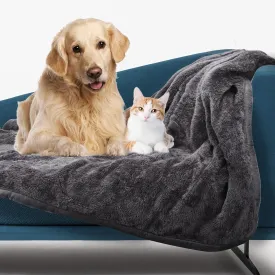 Nobleza Waterproof & Washable Dog Blanket, Super Soft Reversible Sherpa Fleece - 40" 47" Grey