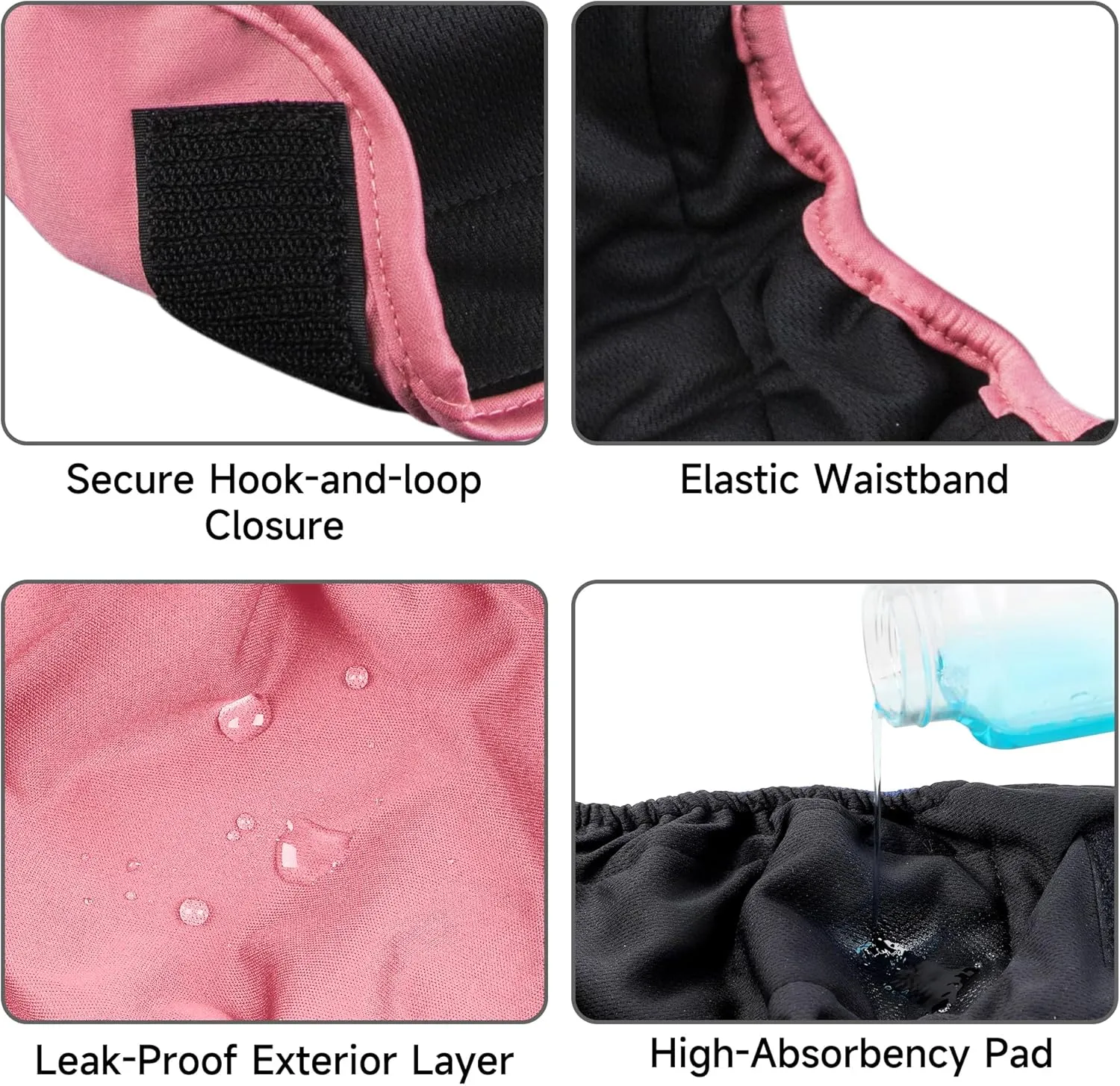 Paw Legend Washable Reusable Female Dog Period Diapers for Heat Doggie Puppy Diapers for Female Dogs (3 Pack,X-Small)