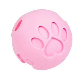 Pink Paw Me! Treat Ball Dispenser and Dog Toy: Engaging Design, Squishy Texture, Easy Rolling, Interactive Play, Keeps Pets Busy, Vanilla Scent, BPA-Free, FDA Approved for Dogs/Cats/Pets