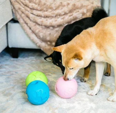Pink Paw Me! Treat Ball Dispenser and Dog Toy: Engaging Design, Squishy Texture, Easy Rolling, Interactive Play, Keeps Pets Busy, Vanilla Scent, BPA-Free, FDA Approved for Dogs/Cats/Pets