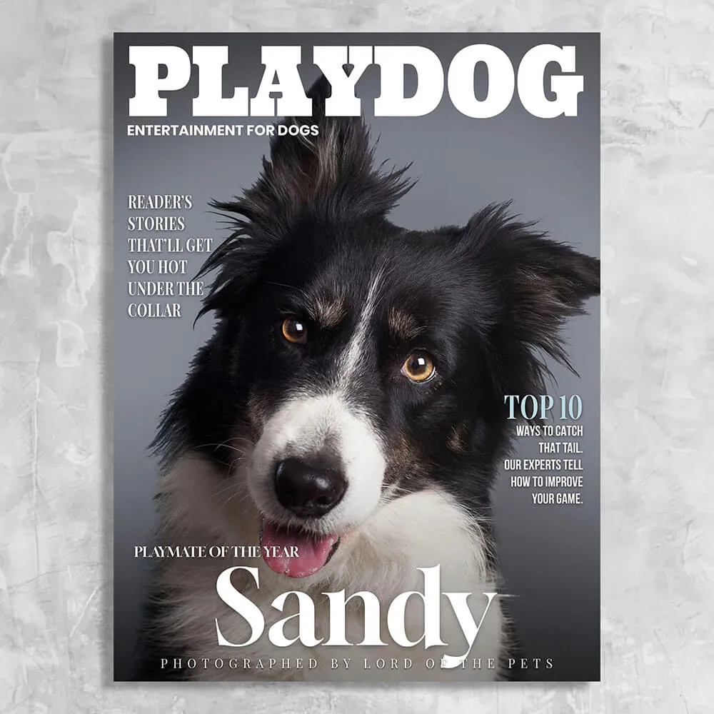 Playdog - Personalized Dog Magazine Cover Canvas Print