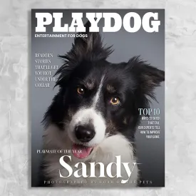 Playdog - Personalized Dog Magazine Cover Canvas Print