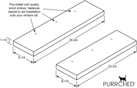 PURRCHED Cat Window Perch, Carpeted Cat Bed, Seat, Made in USA, Sturdy, Safe and Easy to Install