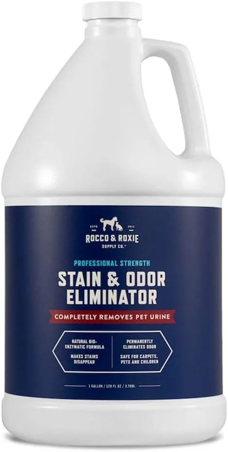 Rocco & Roxie Supply Co. Enzymatic Stain & Odor Eliminator: The Ultimate Pet-friendly Solution for Stubborn Odors and Effective Carpet Cleaning Against Pet Accidents
