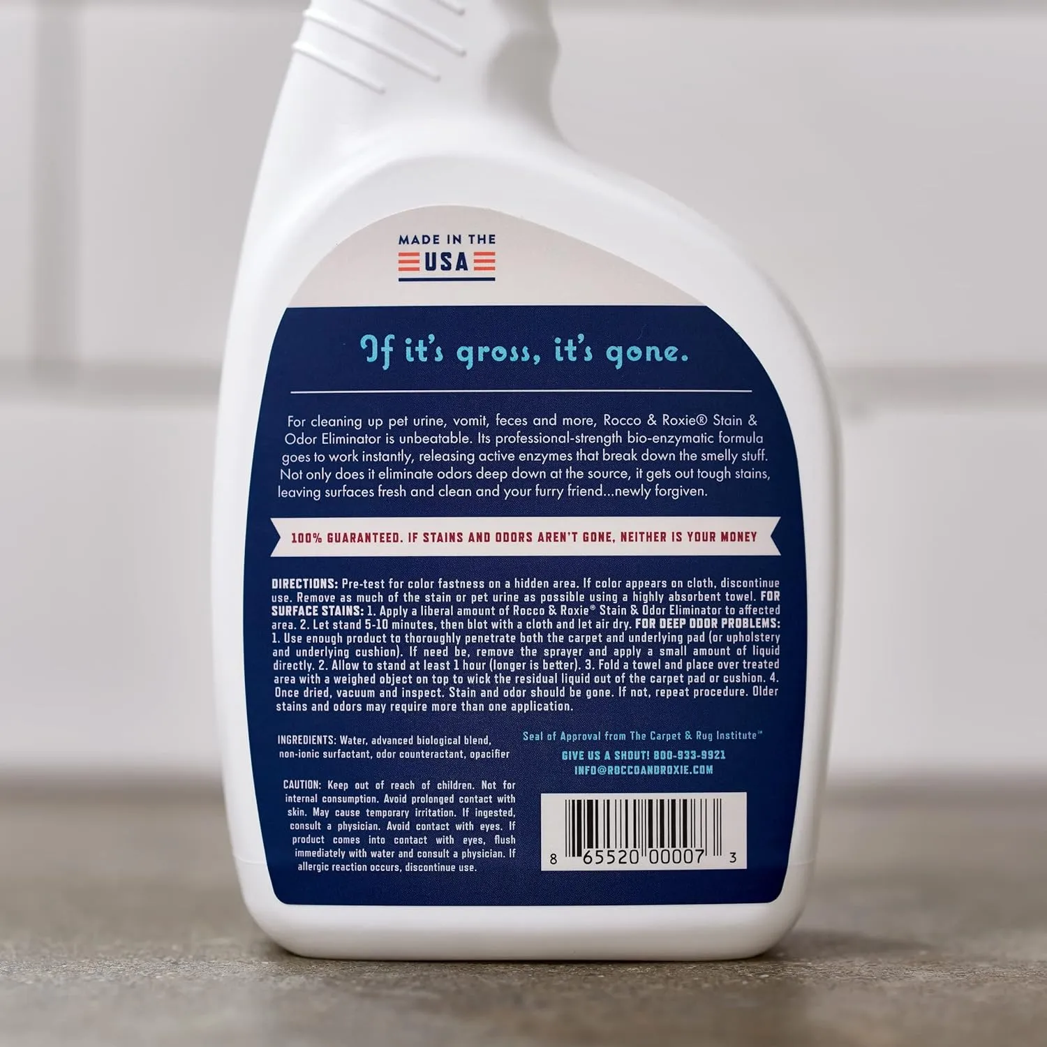Rocco & Roxie Supply Co. Enzymatic Stain & Odor Eliminator: The Ultimate Pet-friendly Solution for Stubborn Odors and Effective Carpet Cleaning Against Pet Accidents