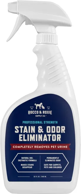 Rocco & Roxie Supply Co. Enzymatic Stain & Odor Eliminator: The Ultimate Pet-friendly Solution for Stubborn Odors and Effective Carpet Cleaning Against Pet Accidents