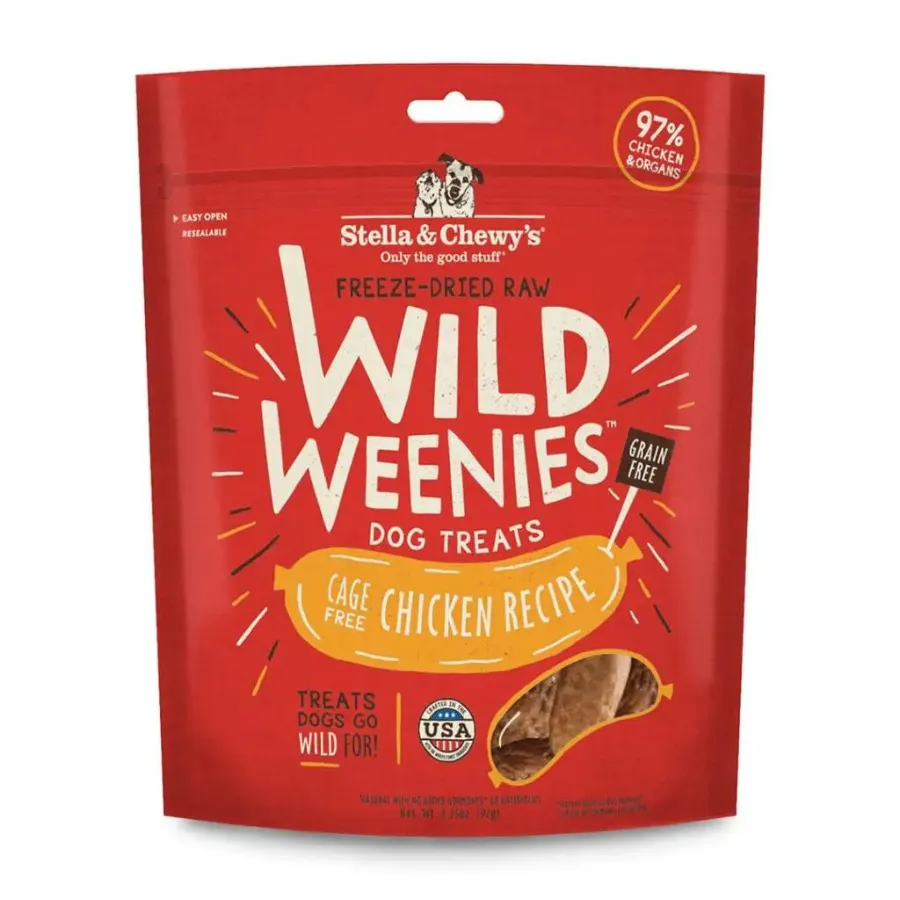 Stella & Chewy's Wild Weenies Cage-Free Chicken Recipe Freeze-Dried Dog Treats 3.25 oz