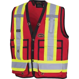 Surveyor's Safety Vest, Red, X-Large, Polyester