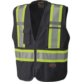 Tear-Away Safety Mesh-Back Vest, Black, 2X-Large, Polyester