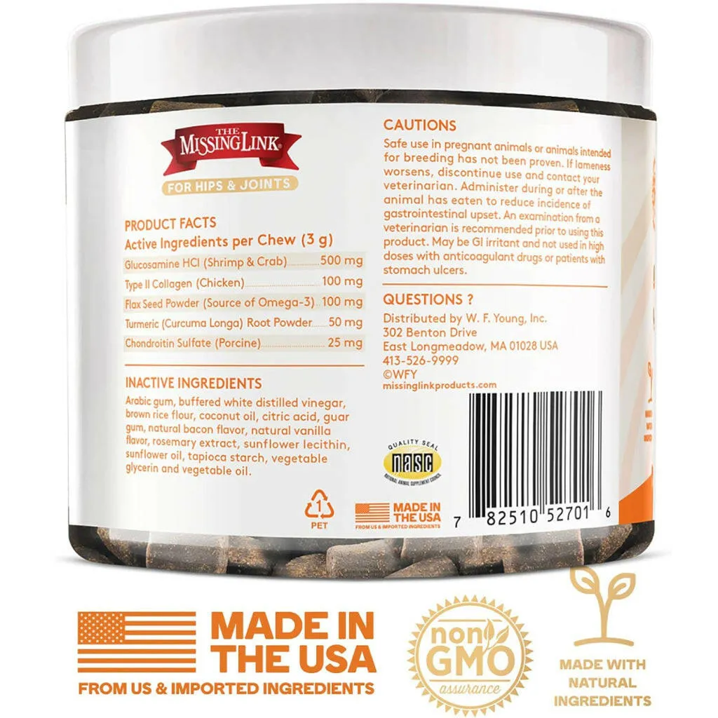 The Missing Link Collagen Care Hips & Joints Soft Chews for Dogs