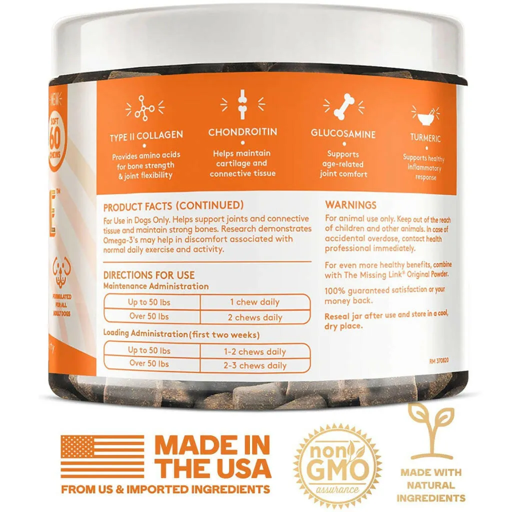The Missing Link Collagen Care Hips & Joints Soft Chews for Dogs