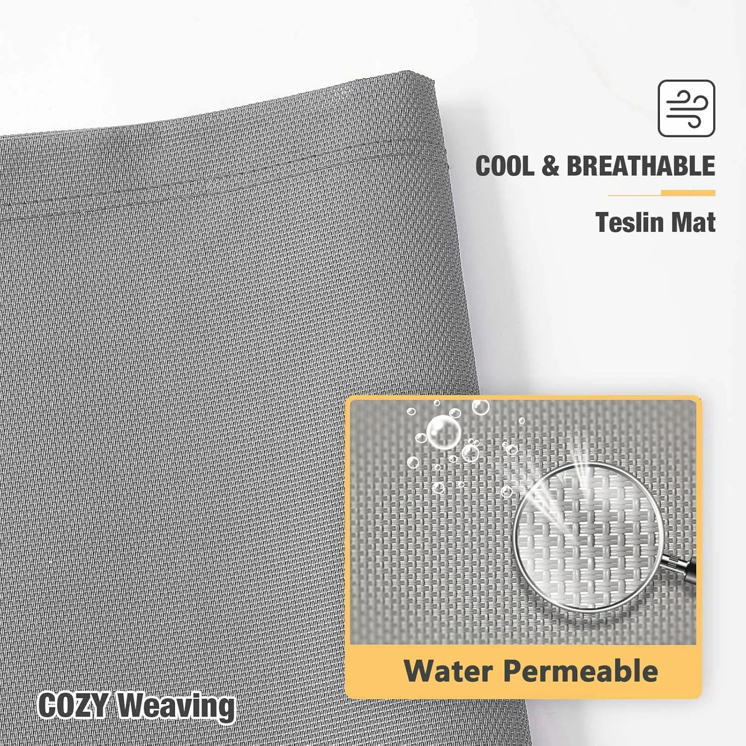 Veehoo Chew Proof Elevated Dog Bed - Cooling Raised Pet Cot - Silver Aluminum Frame and Durable Textilene Mesh Fabric, Unique Designed No-Slip Feet for Indoor or Outdoor Use, Grey, Medium, CWC2003