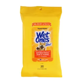 Wet Ones Anti-Bacterial Paw/Tushie Wipe for Dogs - 30 ct pouch, 8 pc PDQ