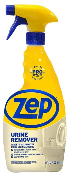 Zep Urine Remover, 32 fl oz - ZUURMV32 - Professional Strength Stain and Odor Eliminator for Hard and Soft Surfaces